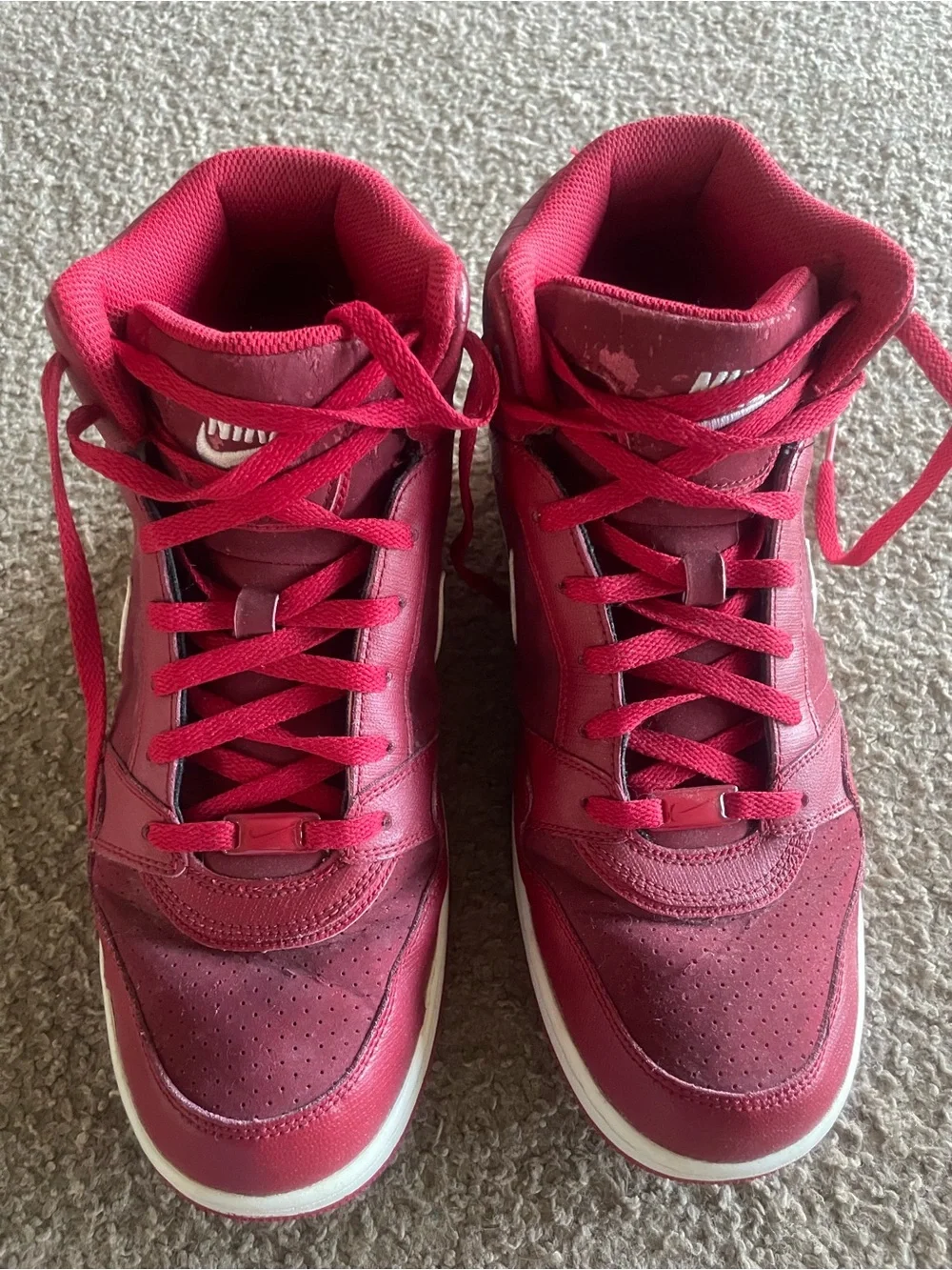 Men’s Nike high top sneakers size 11 red white